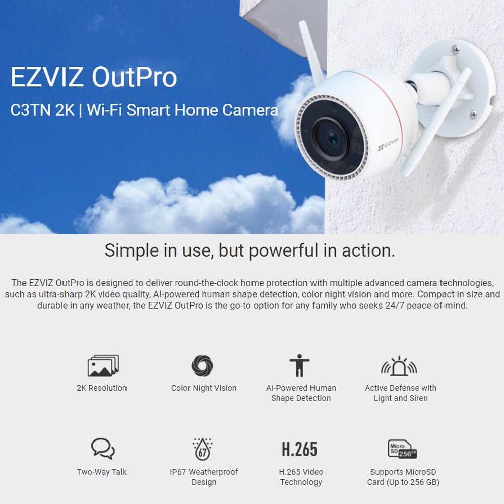 Cámara seguridad WIFI Inalámbrica EZVIZ exterior C3TN 1080 FULL HD | Oechsle